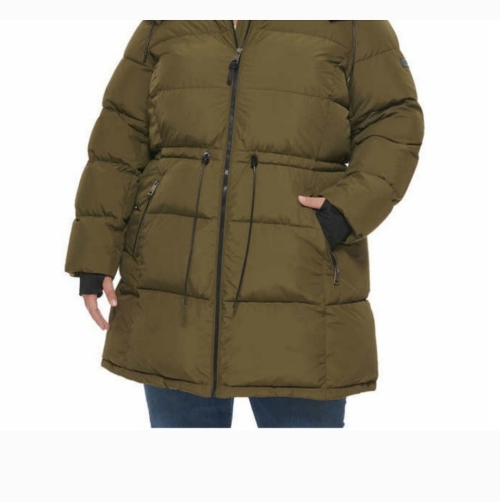 DKNY Ladies' Puffer Jacket ; green nwt - Picture 7 of 7